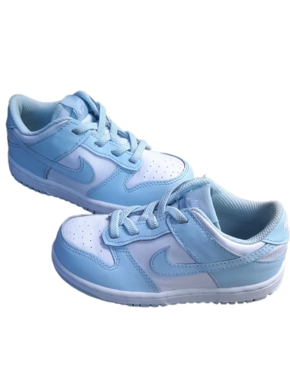 Nike Dunk Low White/Glacier Blue Toddler Sneakers FB9107-105- Size 10C shoes